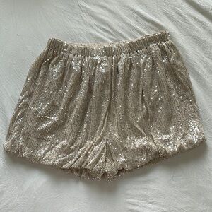 Endless Rose Silver/Gold bubble sequin shorts